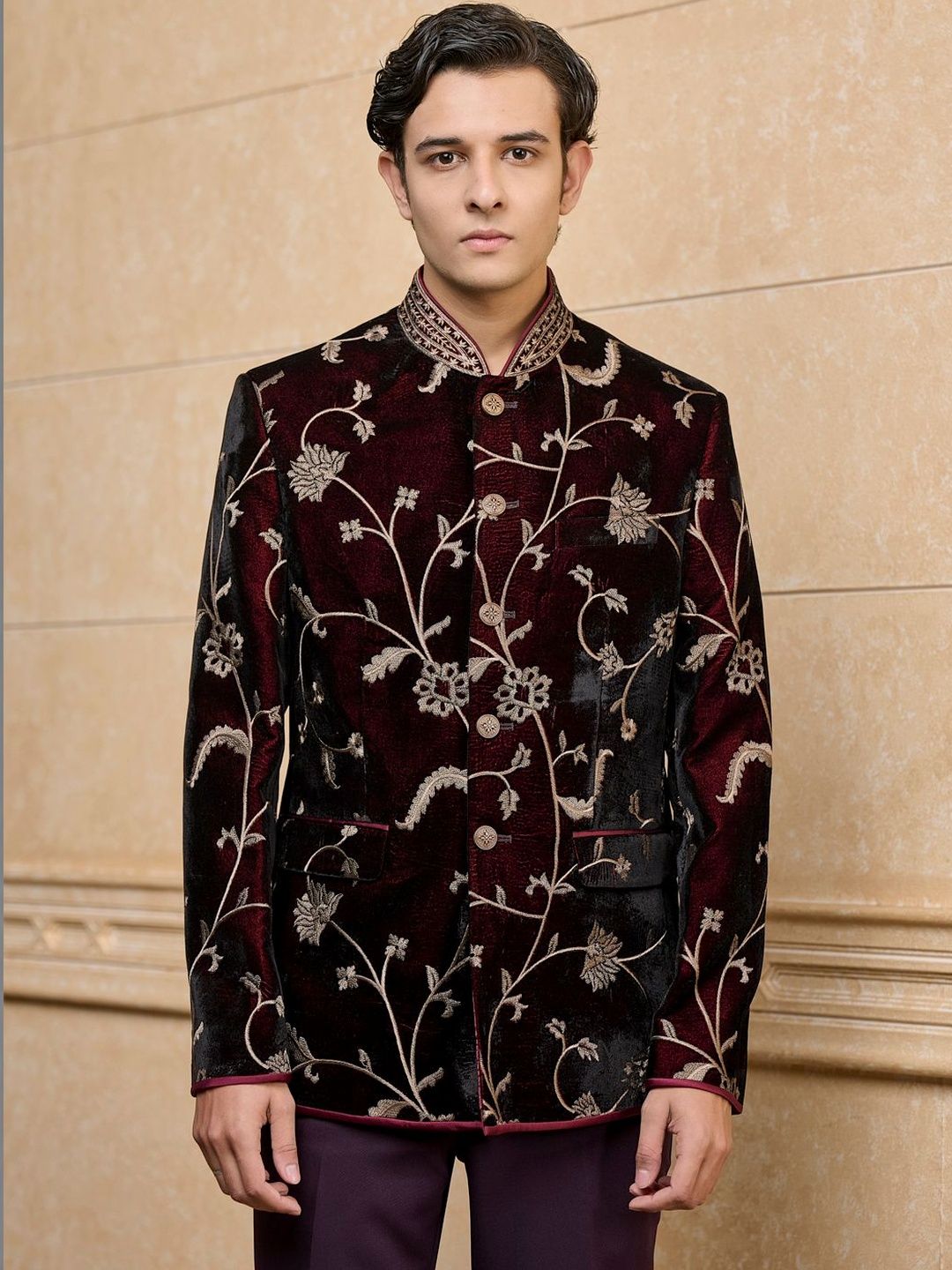 Tasva Embroidered Bandhgala Japuri Blazer-picture-35