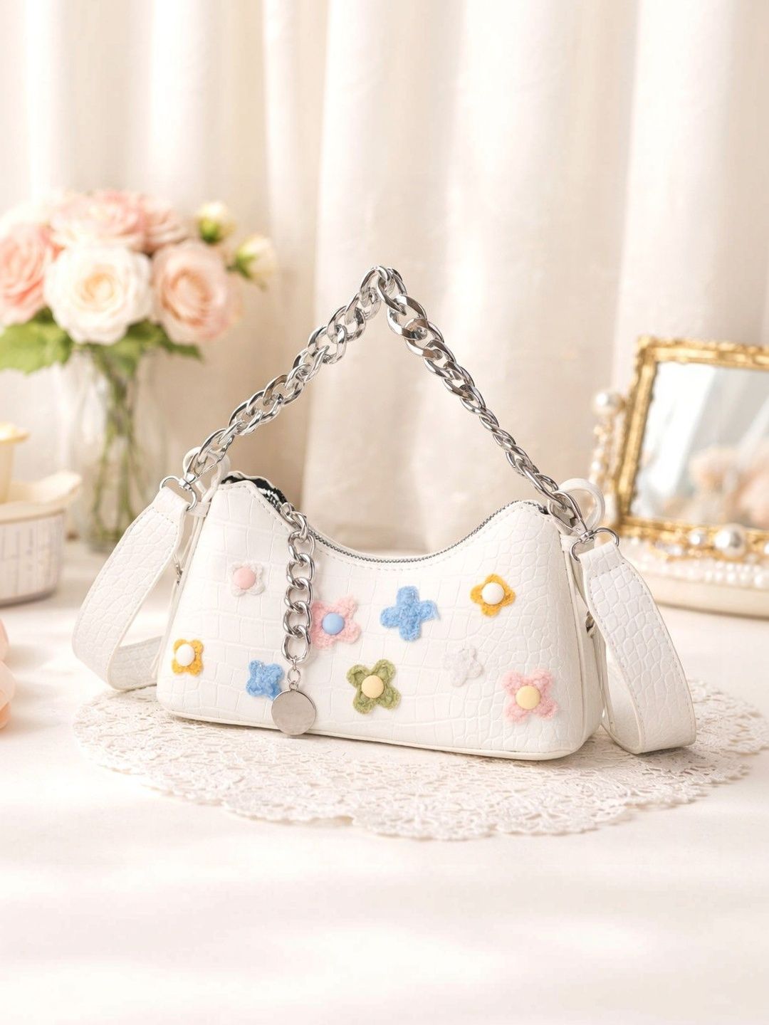 CORSICA Textured Sling Bag with Applique-picture-41