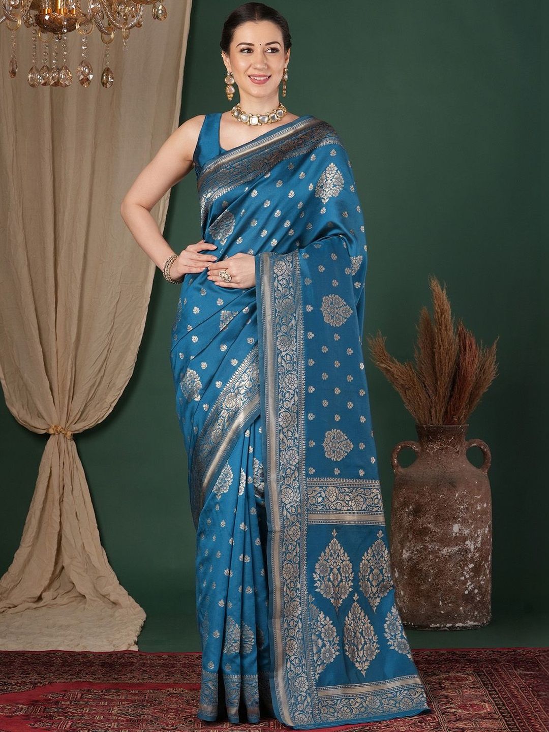 Saree mall Woven Design Zari Art Silk Banarasi Sarees-image-33