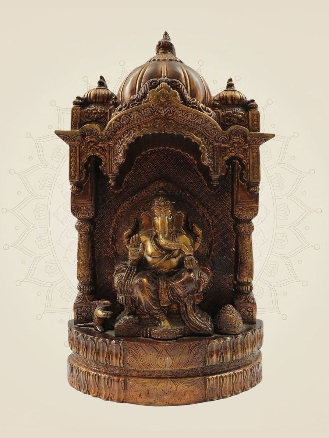 Luxeartisanship Ganesha Idol Multi Brass Antique Finish Handcrafted Showpieces 16.5 Inch-image-43