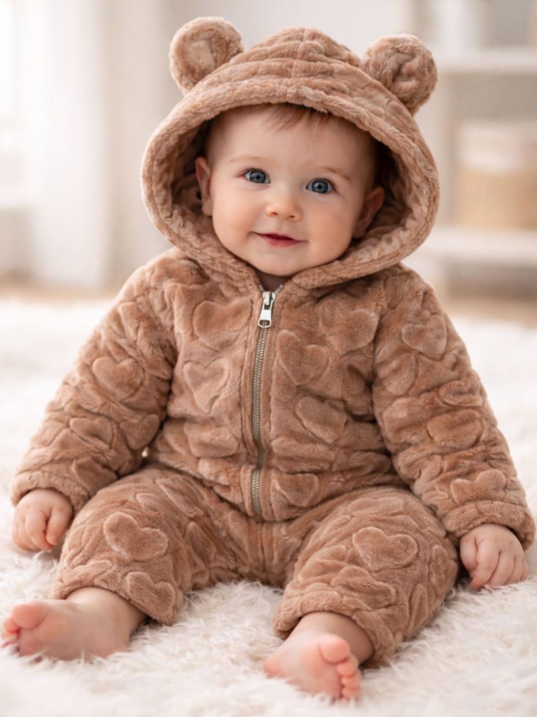 BabyZone Infants Kids Hooded Rompers-picture-11