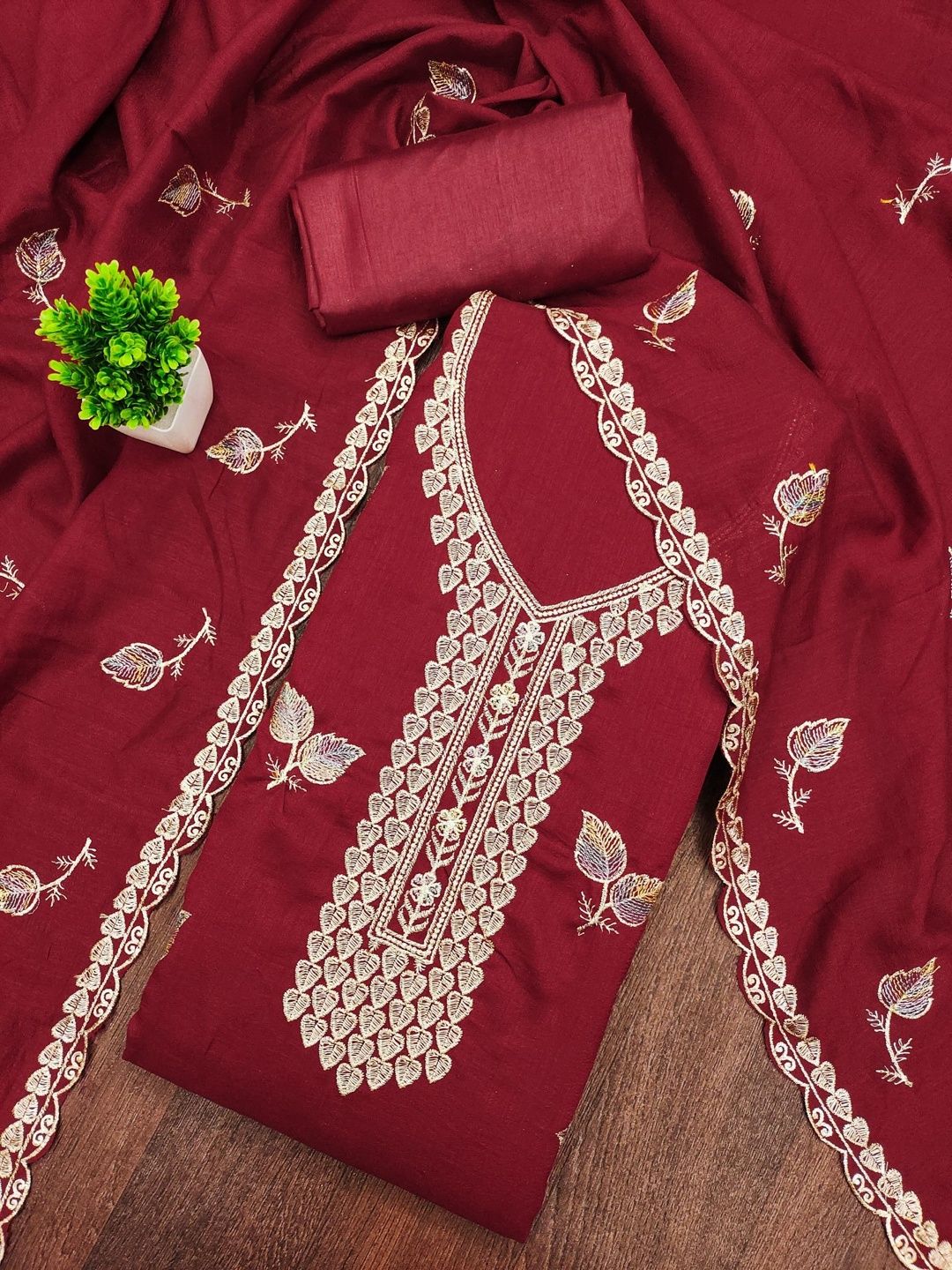 Rangtulika Ethnics Embroidered Unstitched Dress Material-picture-47
