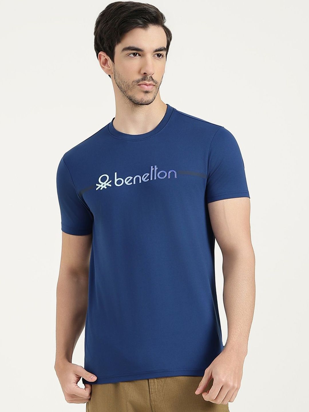 United Colors of Benetton Men Brand Logo Printed Pure Cotton T-shirt-picture-45