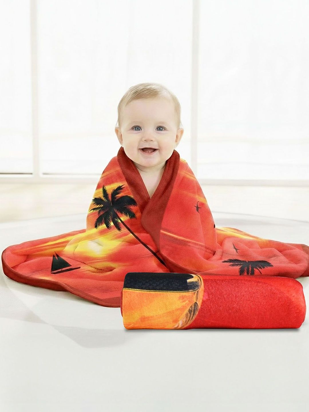 Aura Red 1 Printed Other 170 GSM Bath Towel