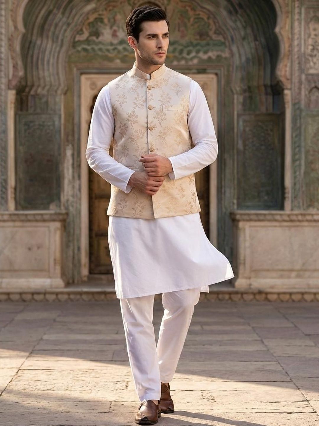 Anouk Printed Mandarin Collar Nehru Jackets-picture-21