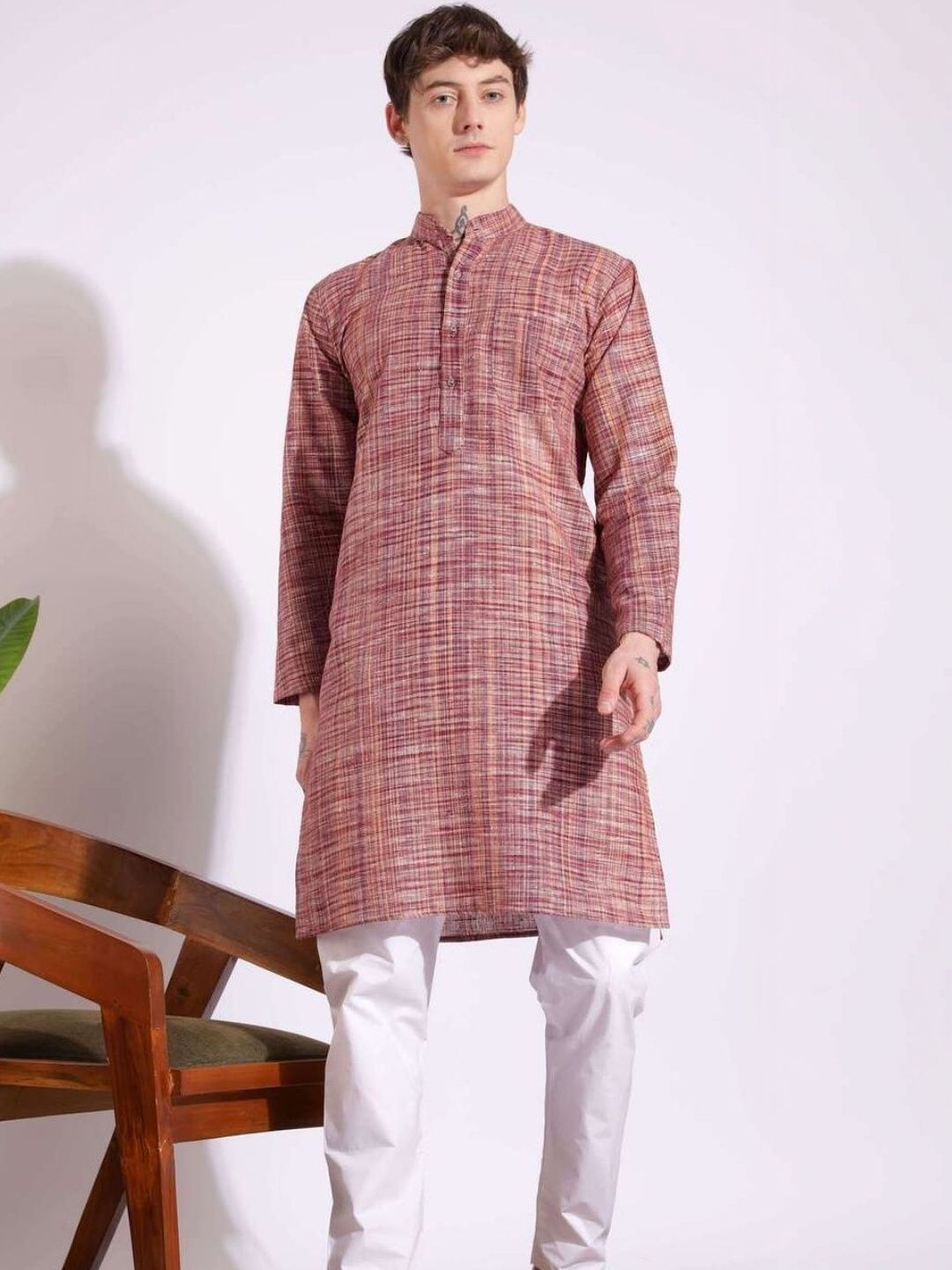 KHADARVAS Men Khadi Handloom Kurta-picture-15