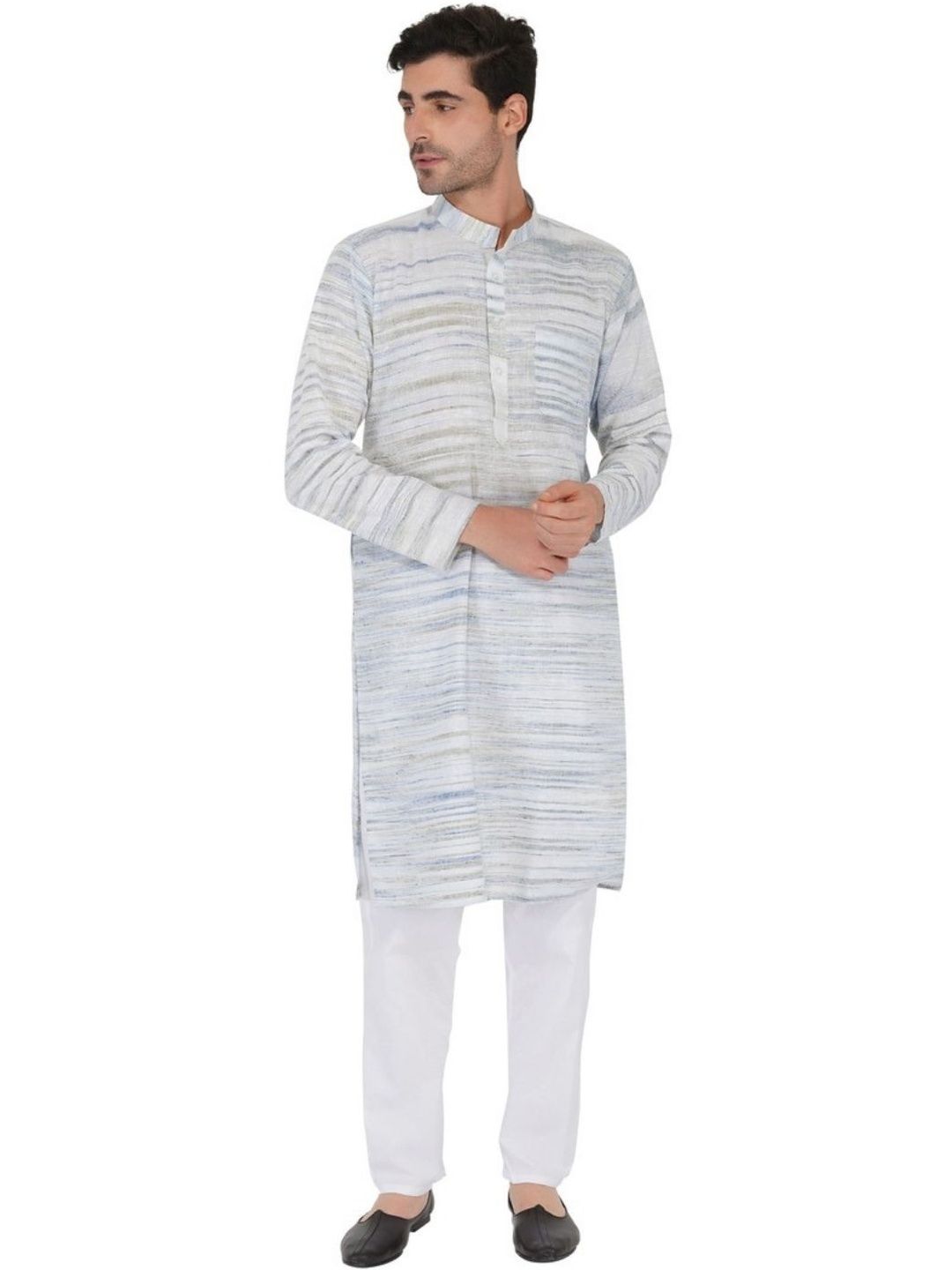 KHADARVAS Men Khadi Handloom Kurta-image-40