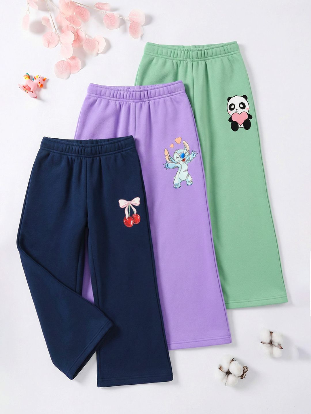HELLCAT Girls Pack of 3 Regular Fit Graphic Print Track Pants-picture-16