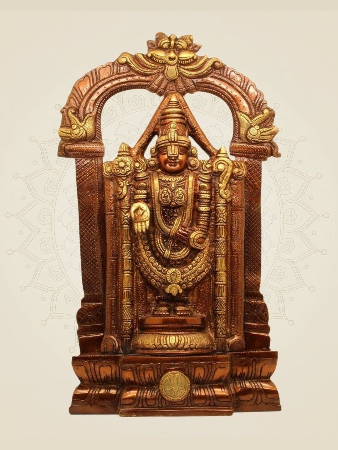 Luxeartisanship Tirupati Balaji Idol Multi Brass Antique Finish Handcrafted Showpieces 19 Inch-image-44