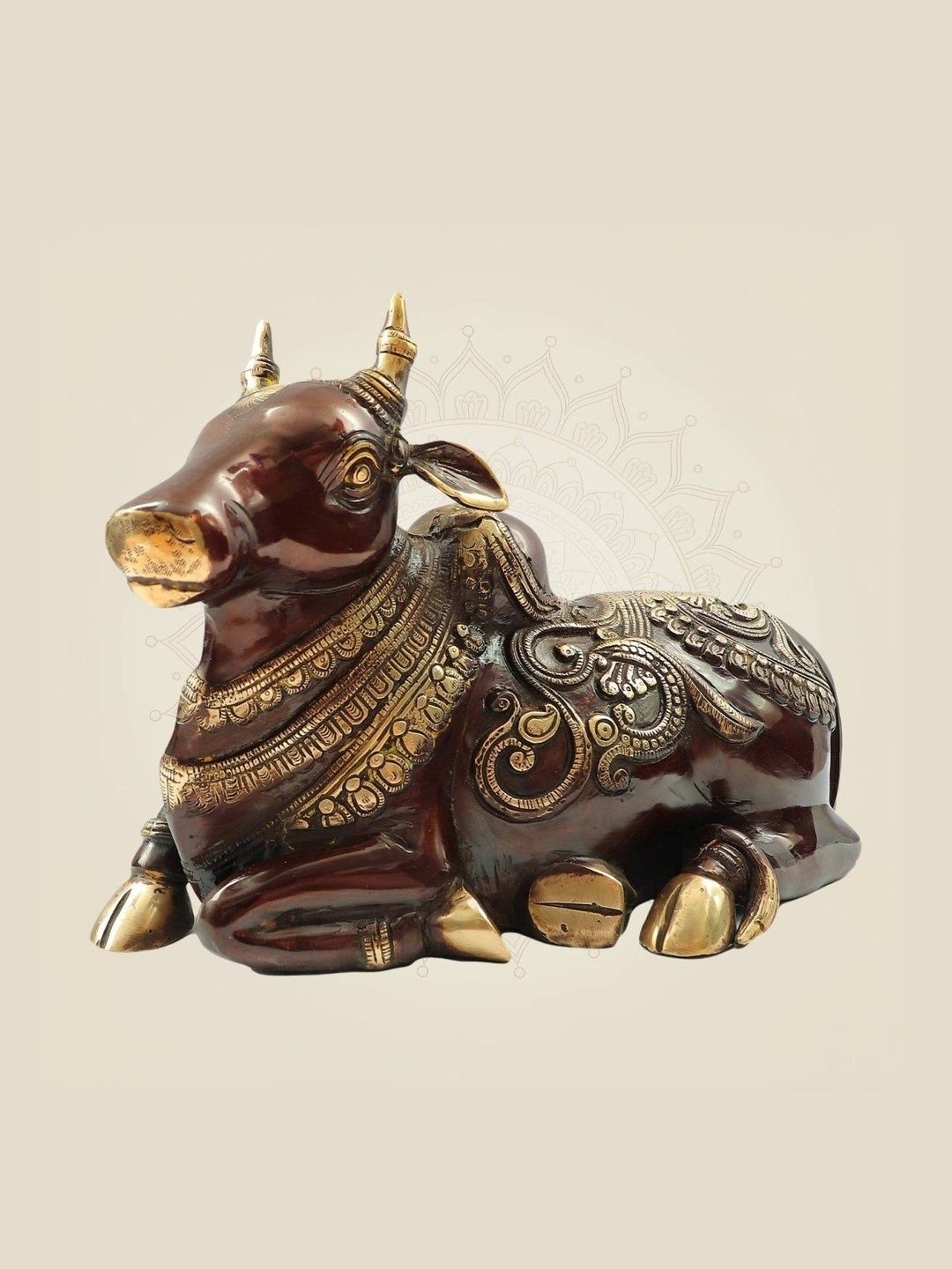 Luxeartisanship Nandi Idol Multi Brass Antique Finish Handcrafted Showpieces 9 Inch-image-13