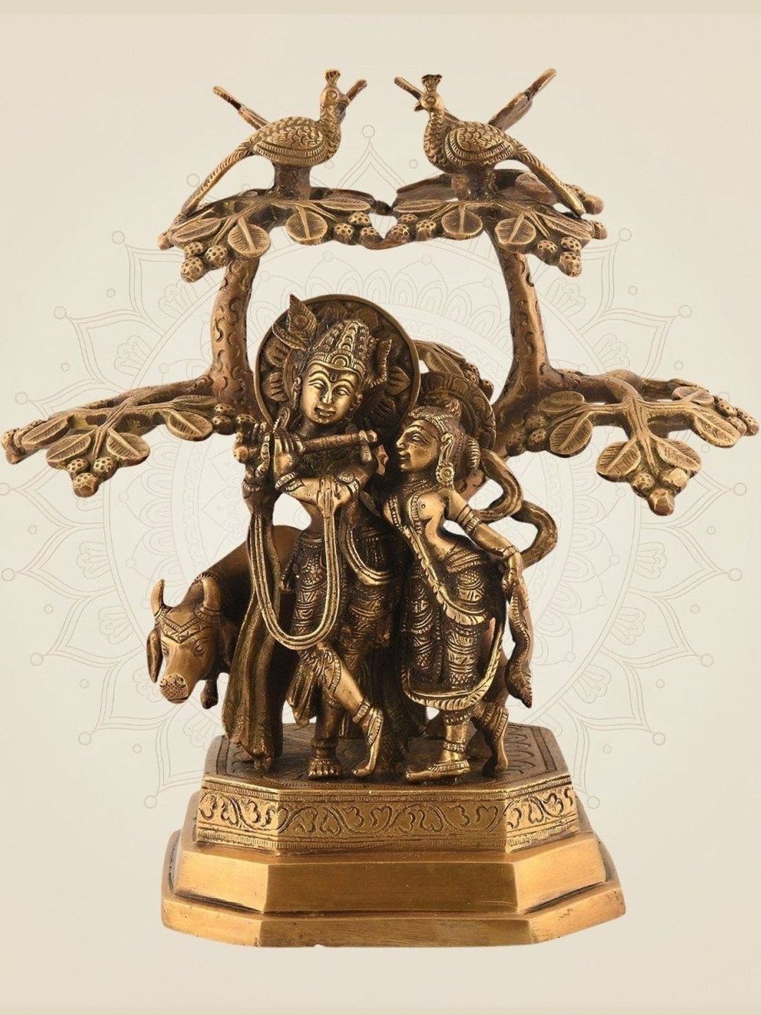 Luxeartisanship Radha Krishna Multi Brass Antique Finish Handcrafted Showpieces 12 Inch-image-47