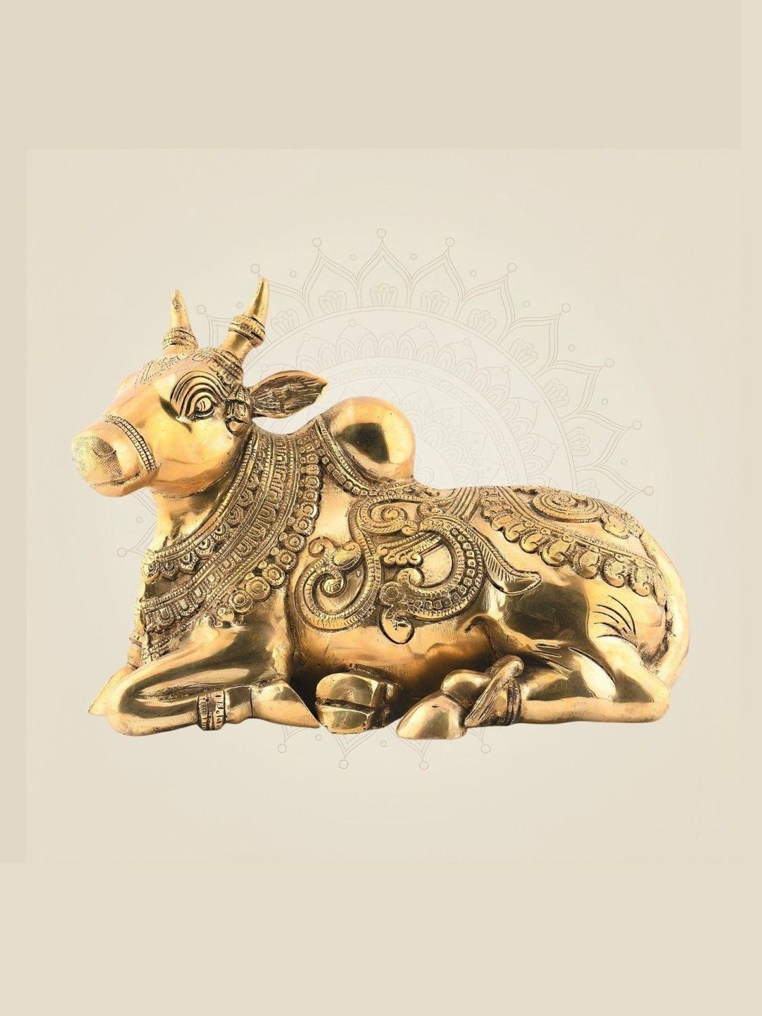 Luxeartisanship Nandi Idol Multi Brass Antique Finish Handcrafted Showpieces 9.5 Inch-image-10