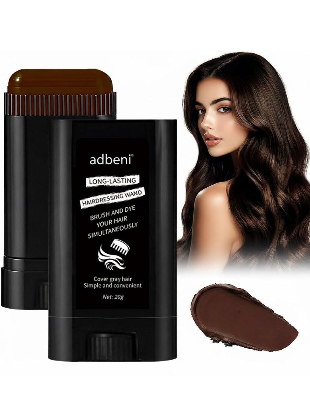 Adbeni Hair Color Stick - 20 g - Brown-picture-29