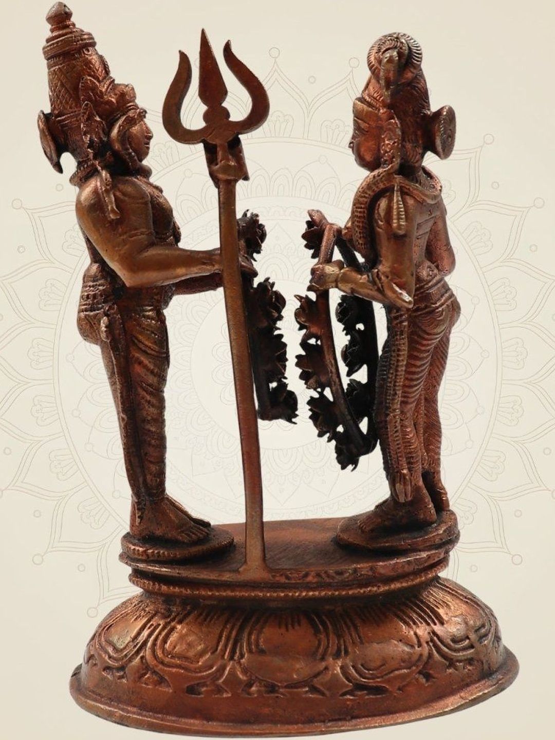 Luxeartisanship Shiv Parivar Idol Copper Brass Antique Finish Handcrafted Showpieces 6.75 Inch-image-3
