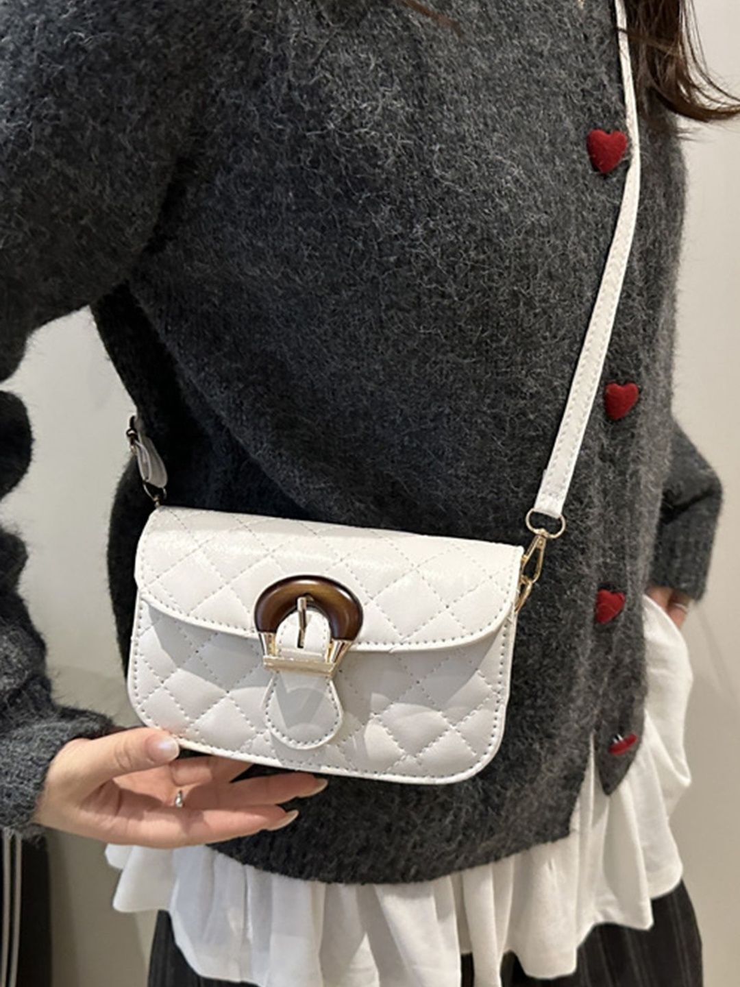 LULU & SKY Structured Sling Bag with Quilted-image-30