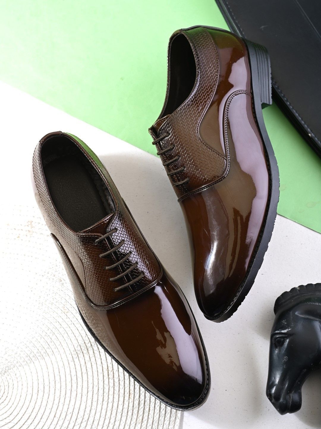 HERE&NOW Men Square Toe Lace-Ups Formal Oxfords-image-45