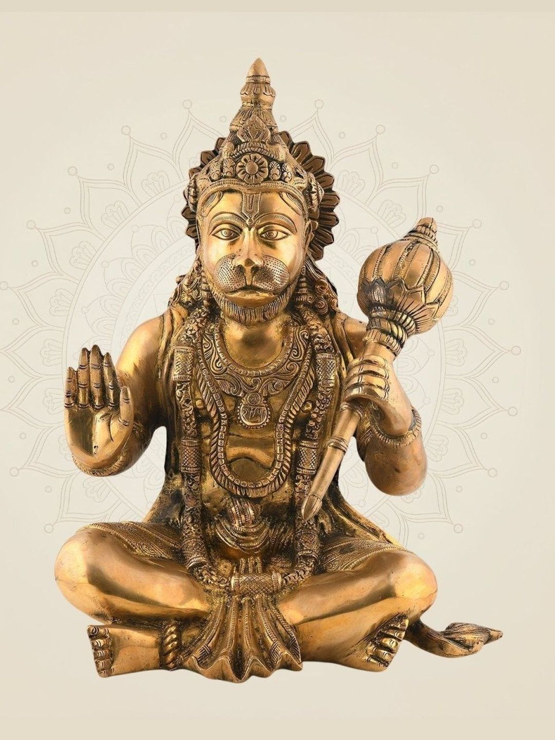 Luxeartisanship Brass Hanuman Idol Multi Brass Antique Finish Handcrafted Showpieces 16 Inch-image-13