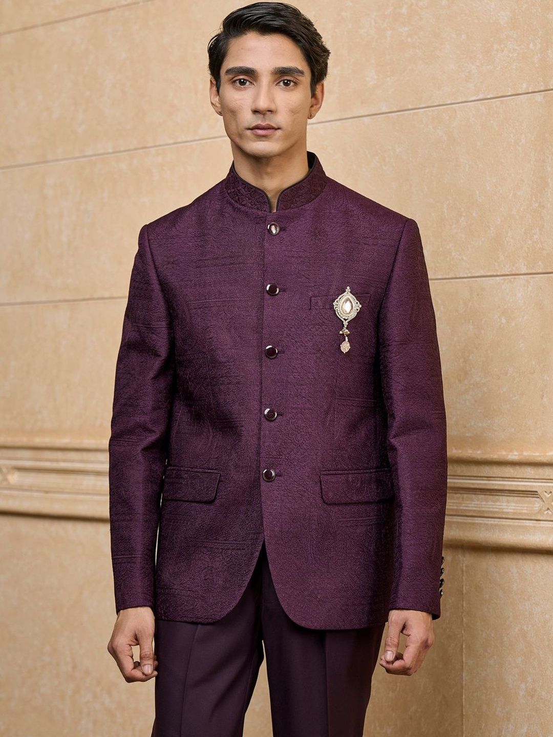 Tasva Embroidered Bandhgala Japuri Blazer-picture-42