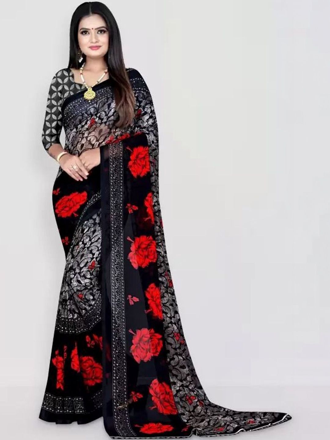 Moda Rapido Floral Poly Georgette Saree-picture-39