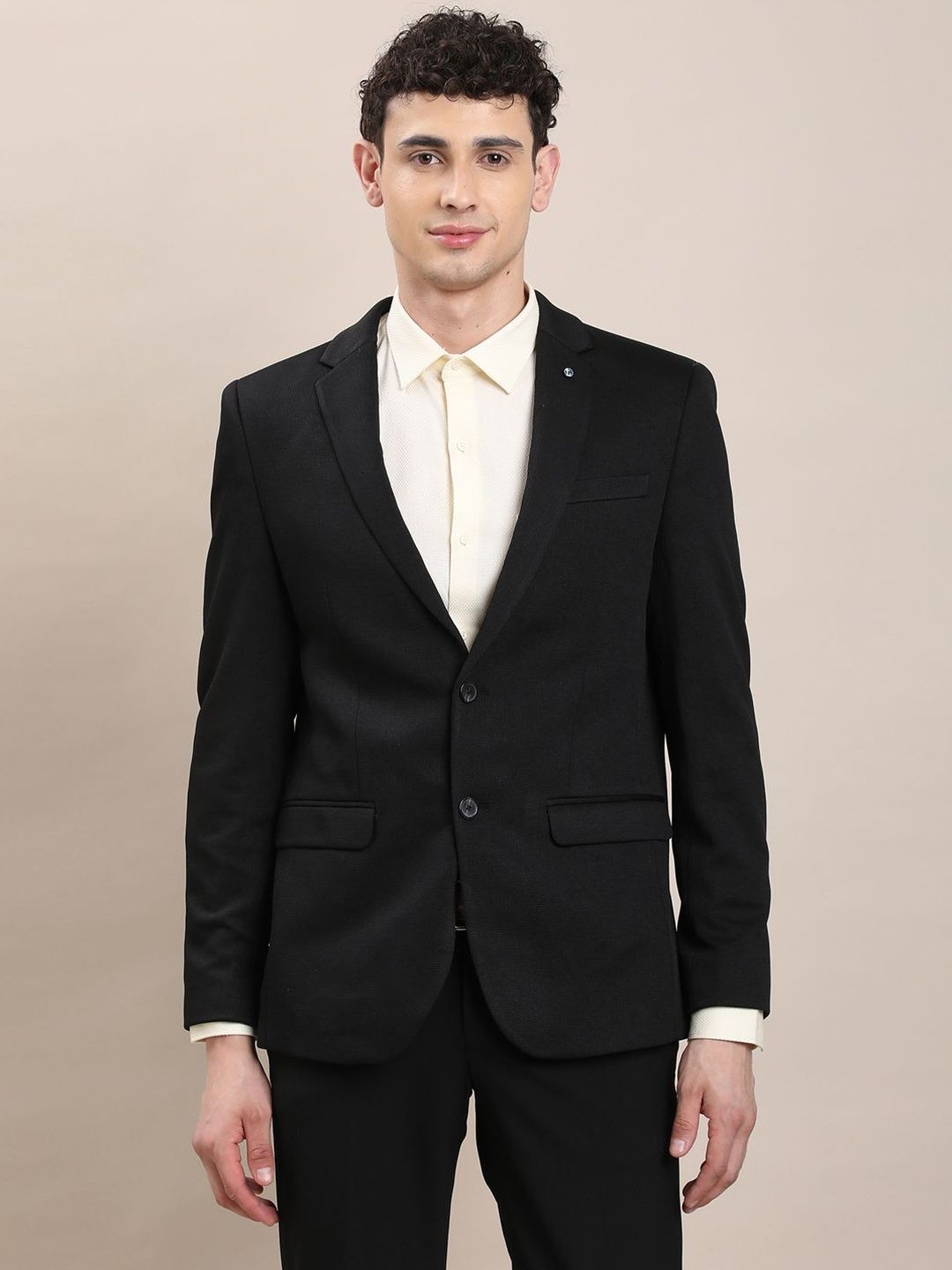 Turtle Self Design Single-Breasted Tailored Fit Blazers-image-8