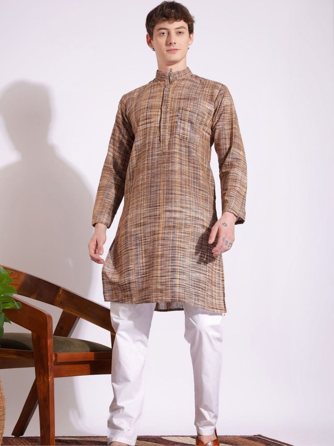 KHADARVAS Men Khadi Handloom Kurta-picture-11