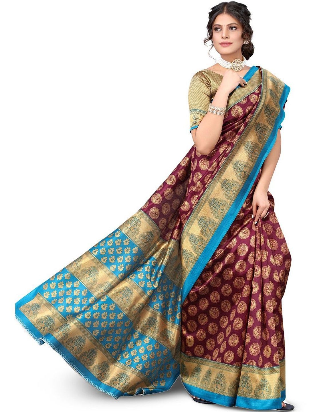 Moda Rapido Ethnic Motifs Zari Art Silk Handloom Banarasi Saree-image-34