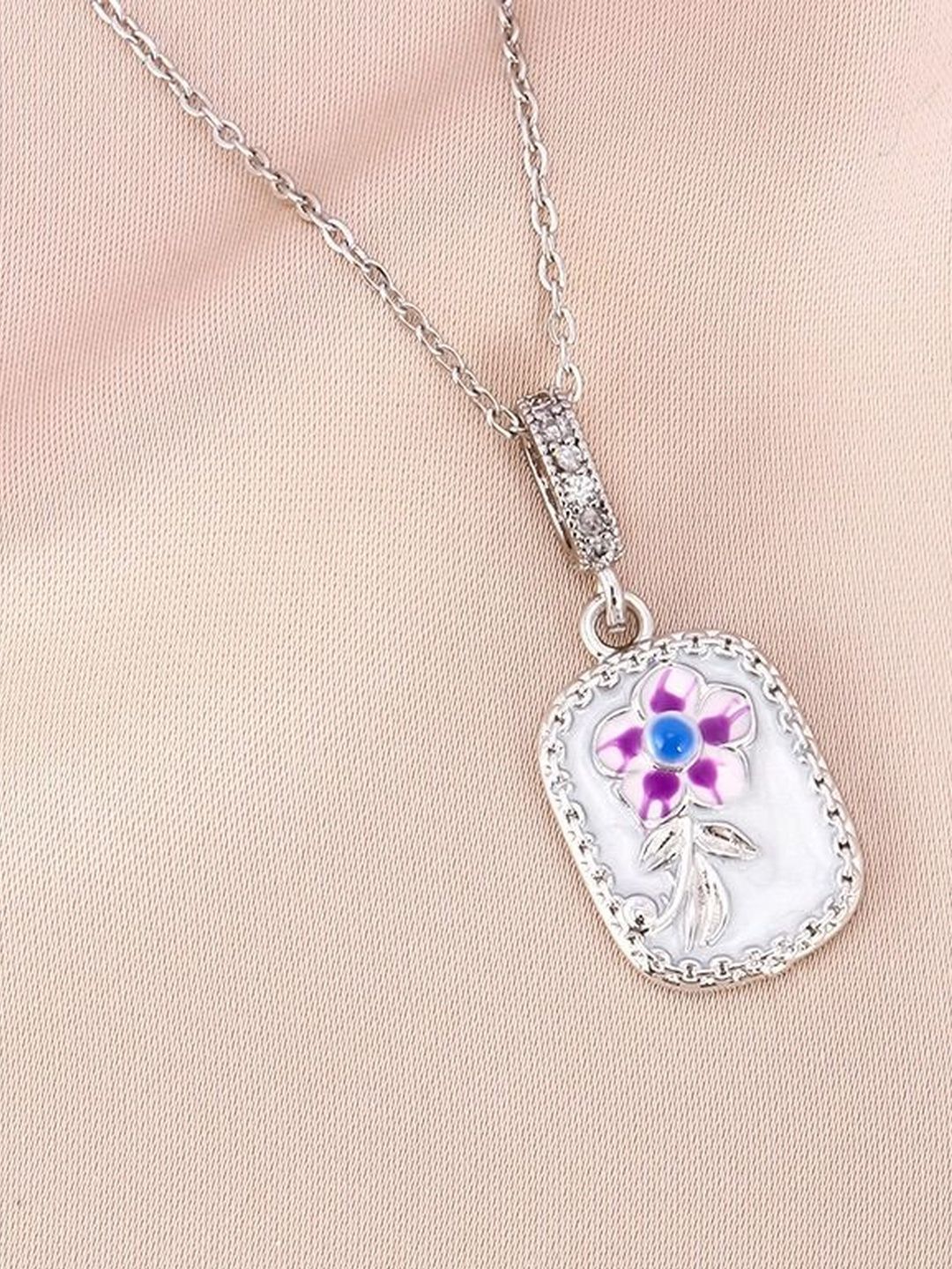 Richlook Silver-Plated Floral Pendants with Chains-picture-1