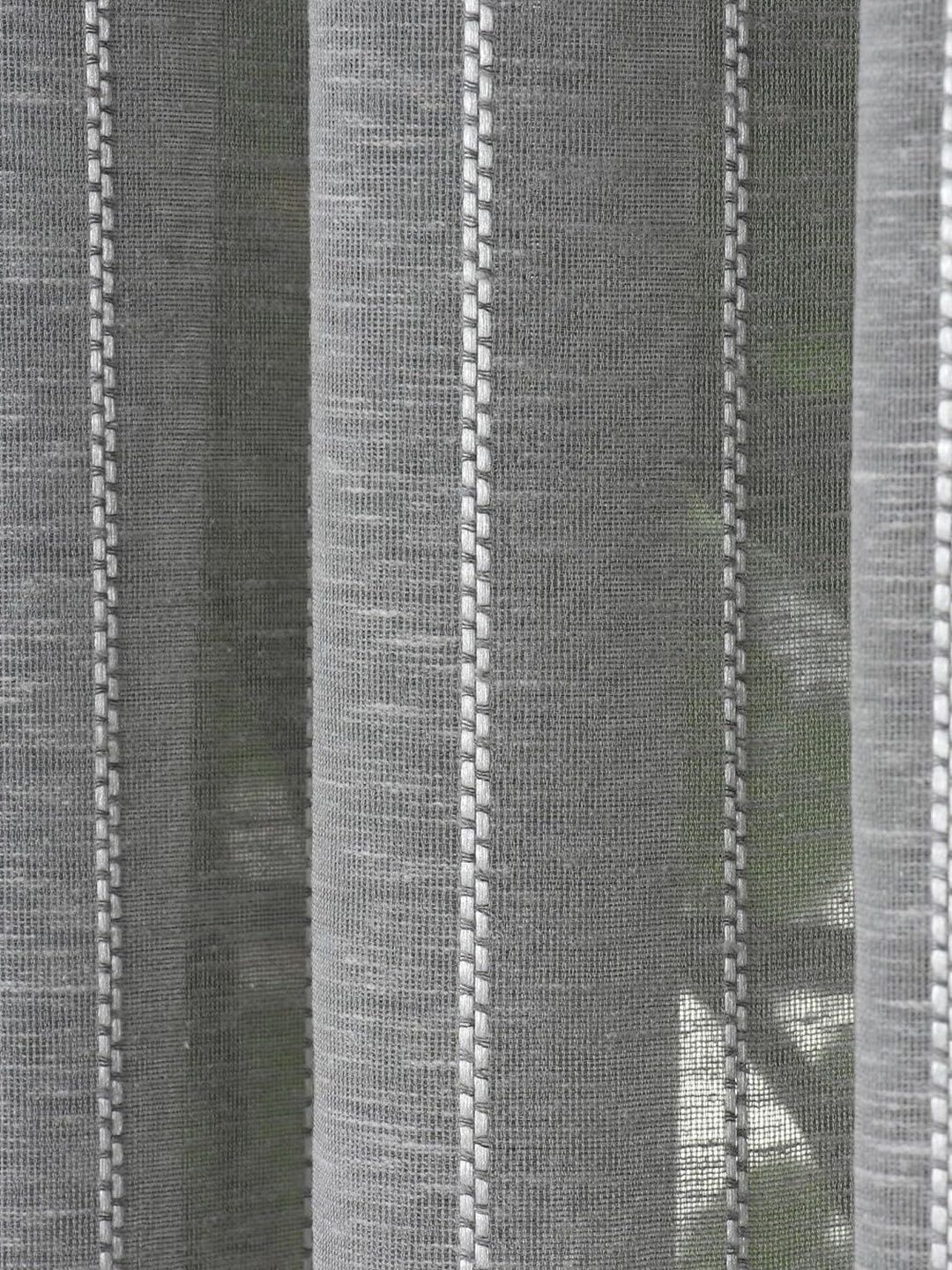 B' Decorlish Grey Set of 2 Striped Sheer Door Curtain-picture-14