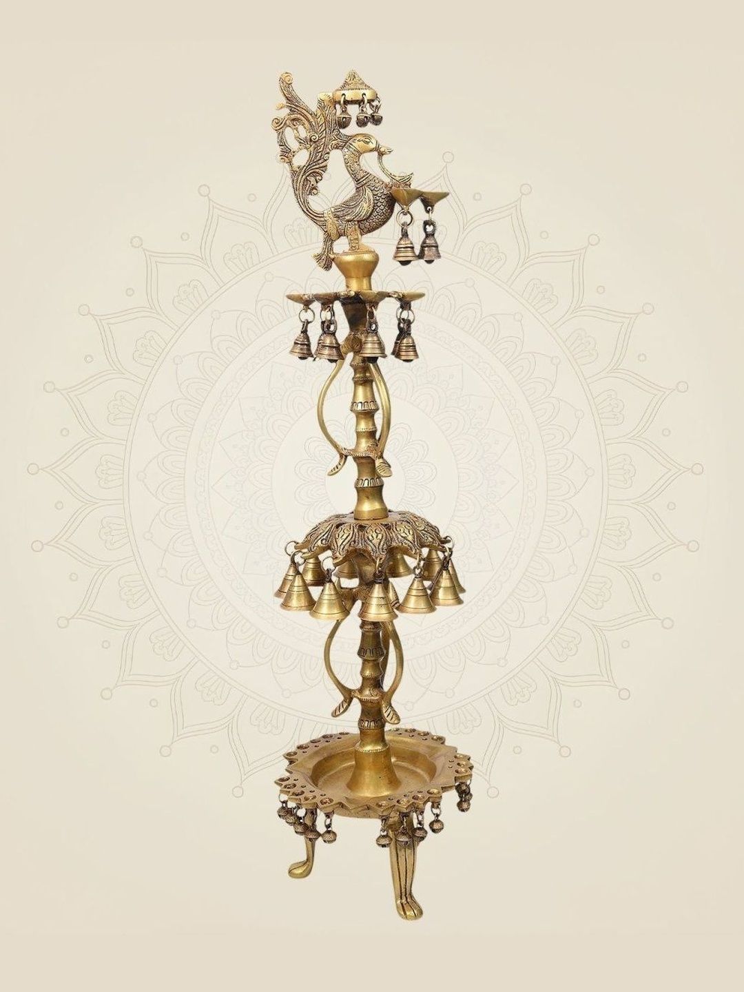 Luxeartisanship Decorative Lamps Multi Brass Antique Finish Handcrafted Showpieces 34 Inch-image-33