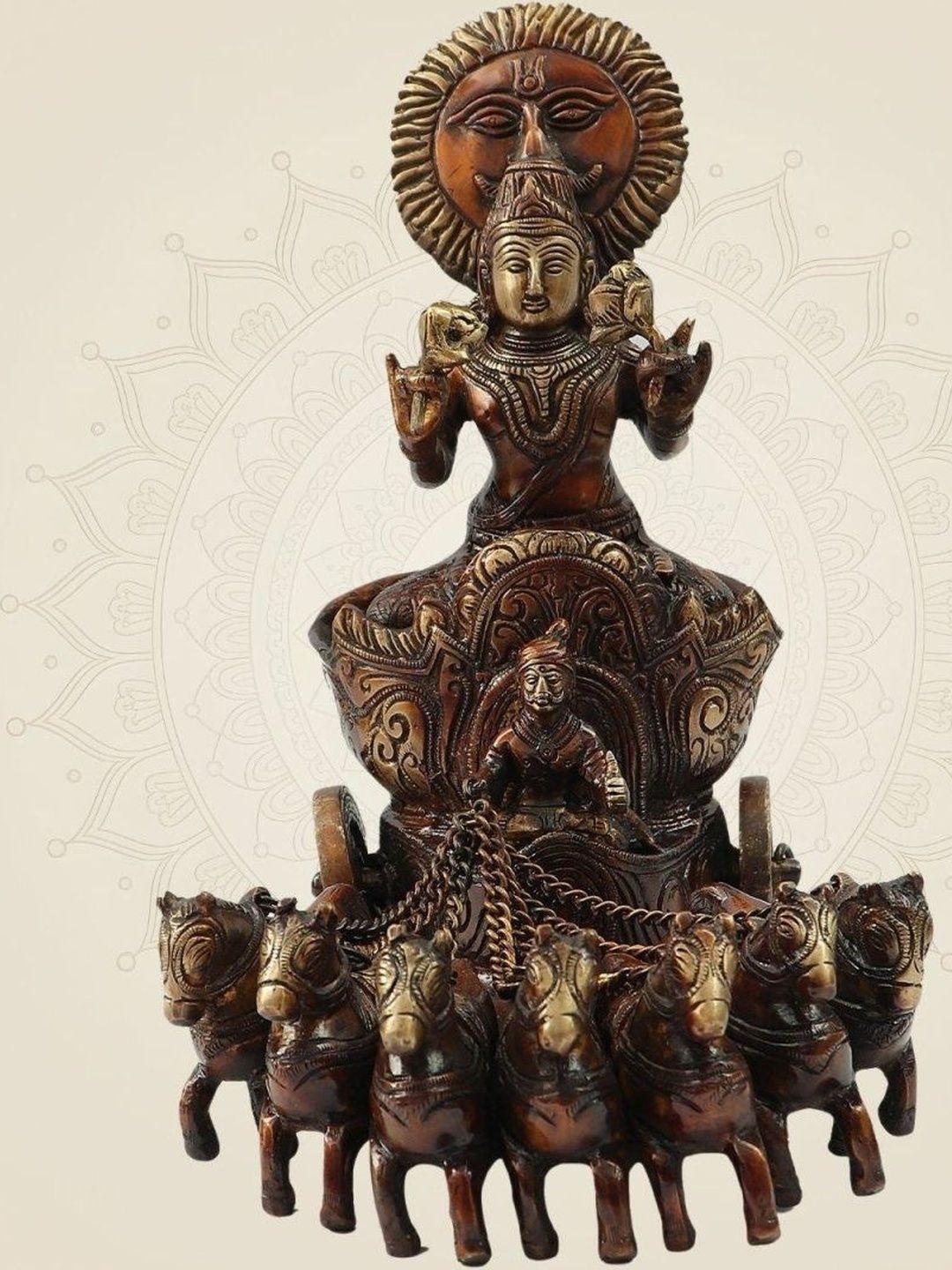 Luxeartisanship Brass Decor Multi Brass Antique Finish Handcrafted Showpieces 10.75 Inch-image-25