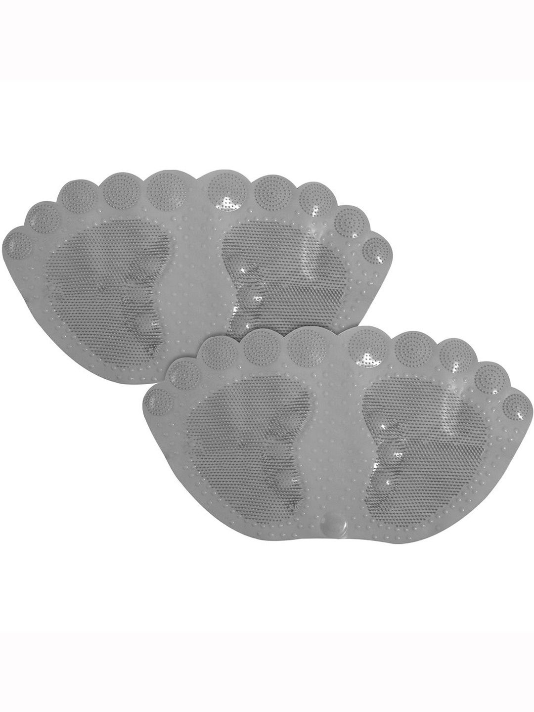 Kuber Industries 2 Pieces Grey Anti-Slip Bath Rugs