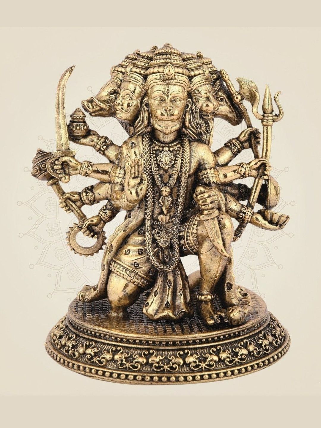 Luxeartisanship Brass Hanuman Idol Multi Brass Antique Finish Handcrafted Showpieces 7 Inch-picture-56