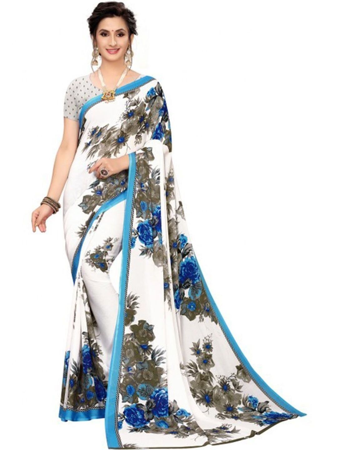 Moda Rapido Floral Poly Georgette Saree-picture-40