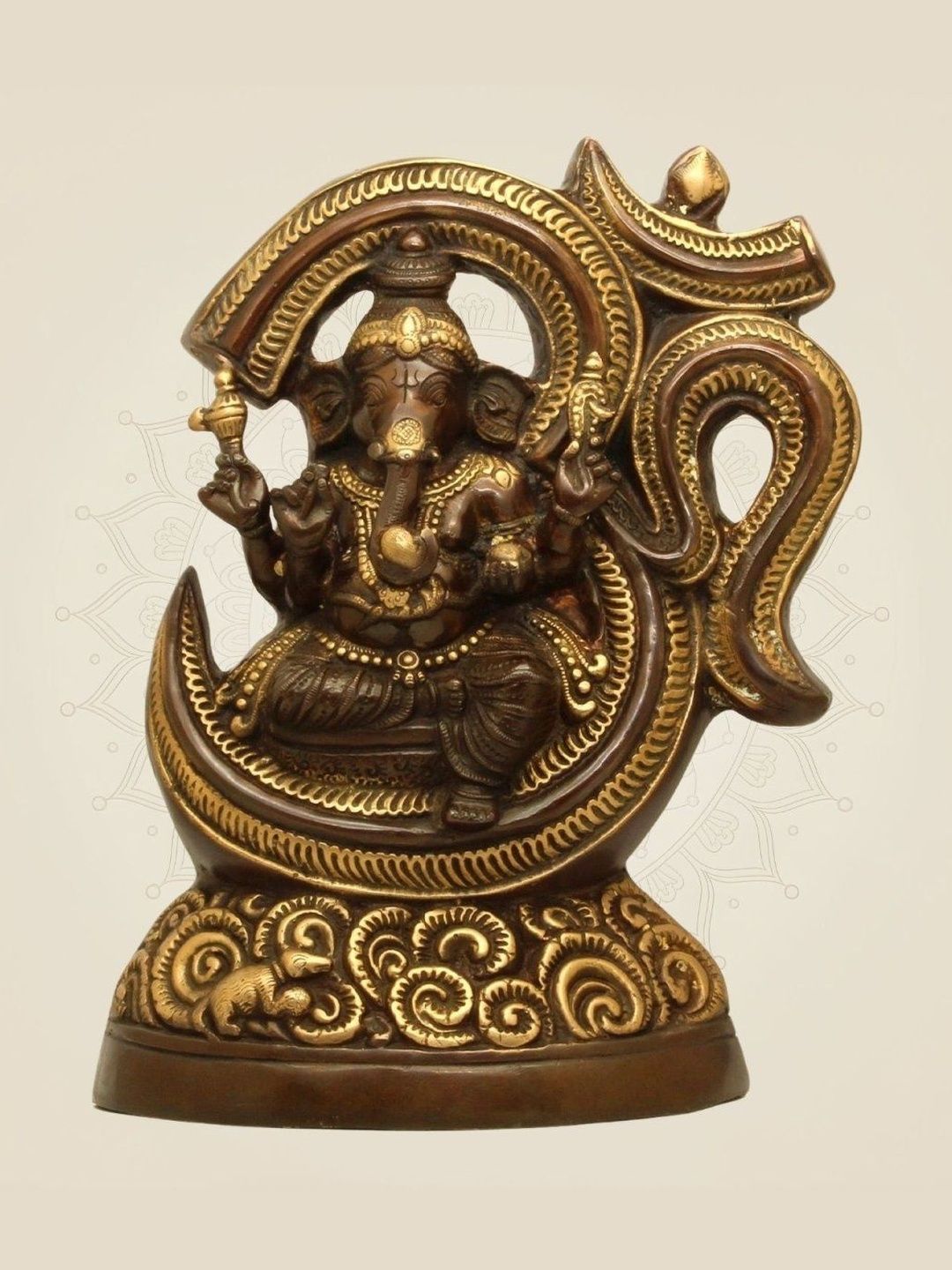 Luxeartisanship Ganesha Idol Multi Brass Antique Finish Handcrafted Showpieces 15 Inch-image-9