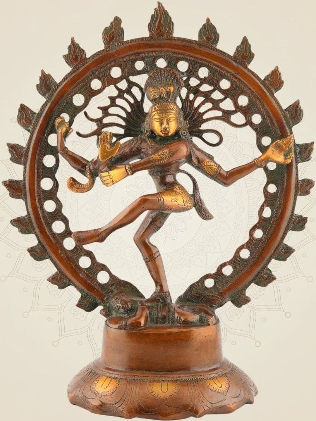 Luxeartisanship Brass Nataraja Idol Multi Brass Antique Finish Handcrafted Showpieces 14 Inch-picture-51