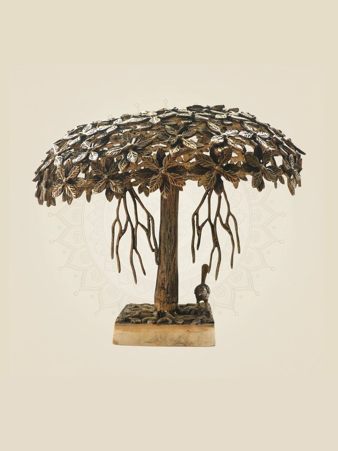 Luxeartisanship Tree Of Life Gold Brass Antique Finish Handcrafted Showpieces 15 Inch-picture-26
