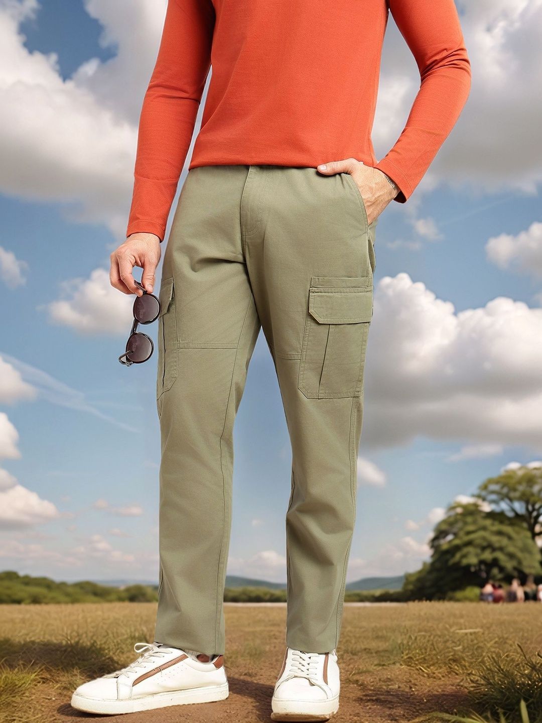 Thomas Scott Men Easy Wash Cargos Trousers-picture-14