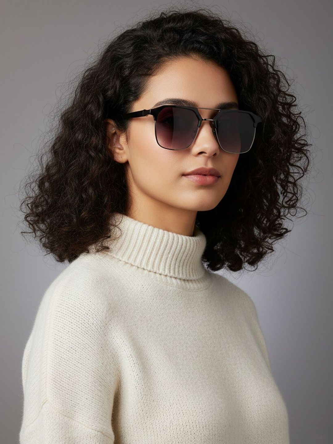 SZN Men Black Lens & Gunmetal-Toned Square Sunglasses with-image-41