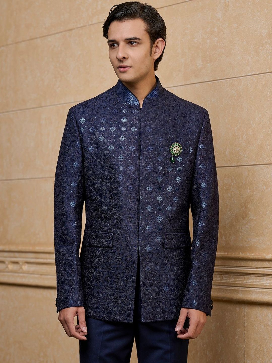 Tasva Embellished Bandhgala Japuri Blazer-picture-36