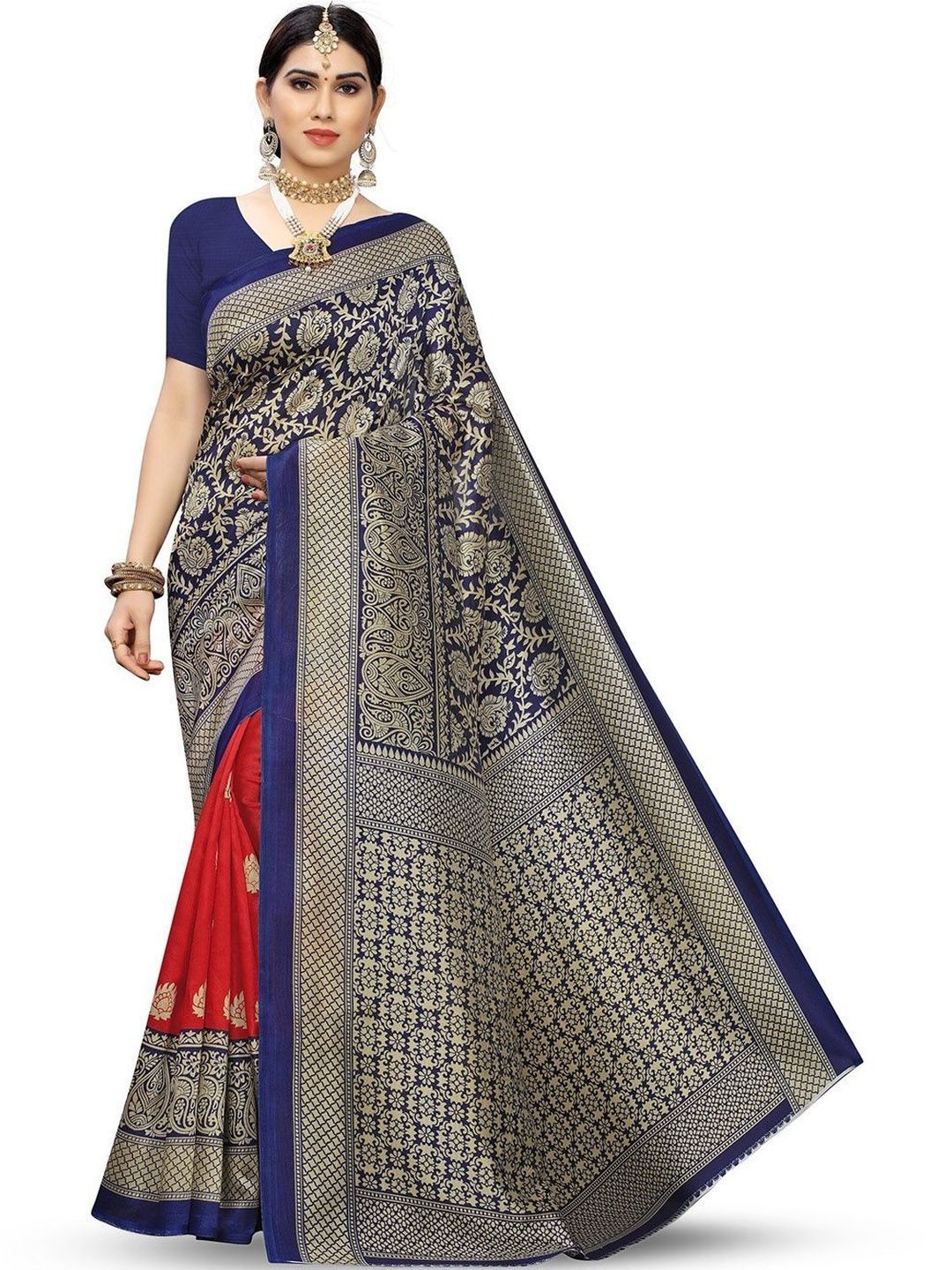 Moda Rapido Woven Design Zari Art Silk Handloom Banarasi Saree-picture-38