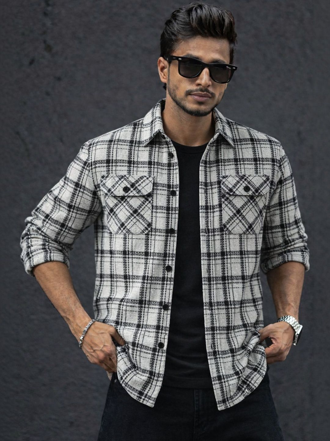 COMBRAIDED Men Checked Woven Jacket-picture-21