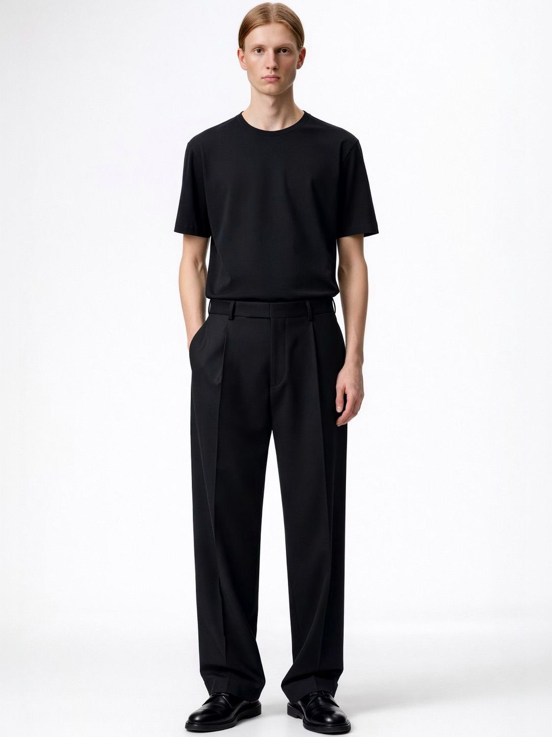 PresiClo Men Relaxed Wrinkle Free Pleated Zip Trousers-picture-51