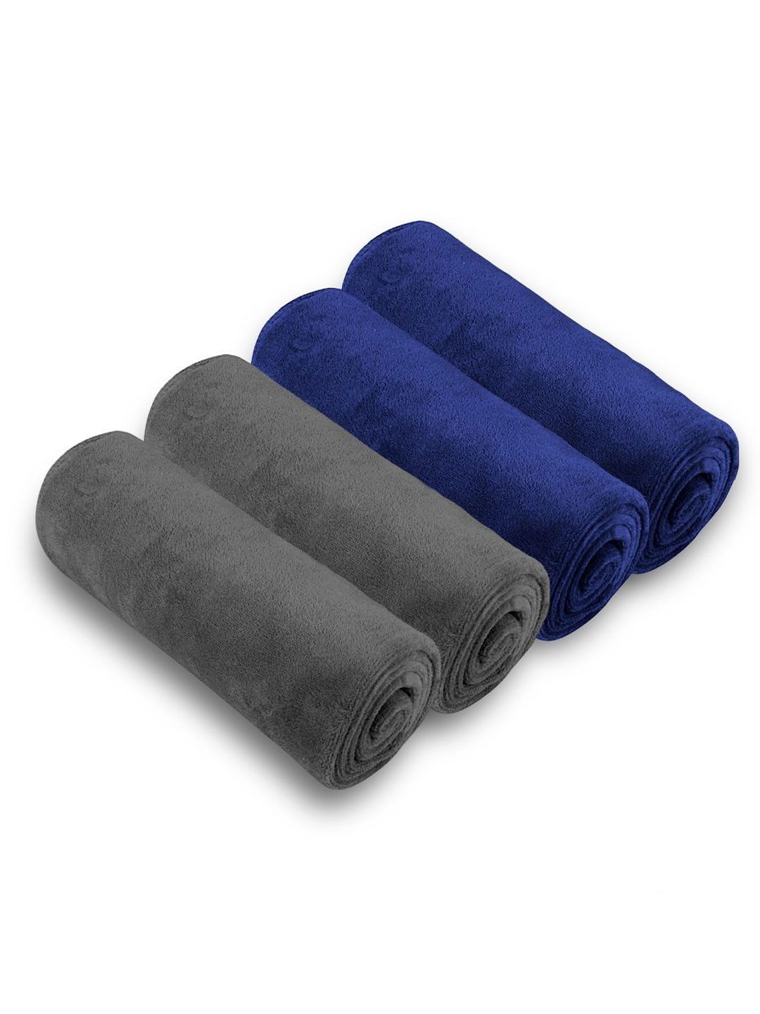 MAXOSHINE Grey & Blue 4-Pcs Face Towels-image-49