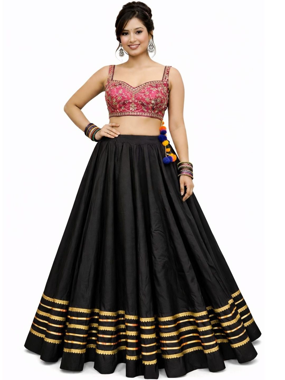 Desibutik Women Cotton Blend Maxi Flared Skirt-picture-51