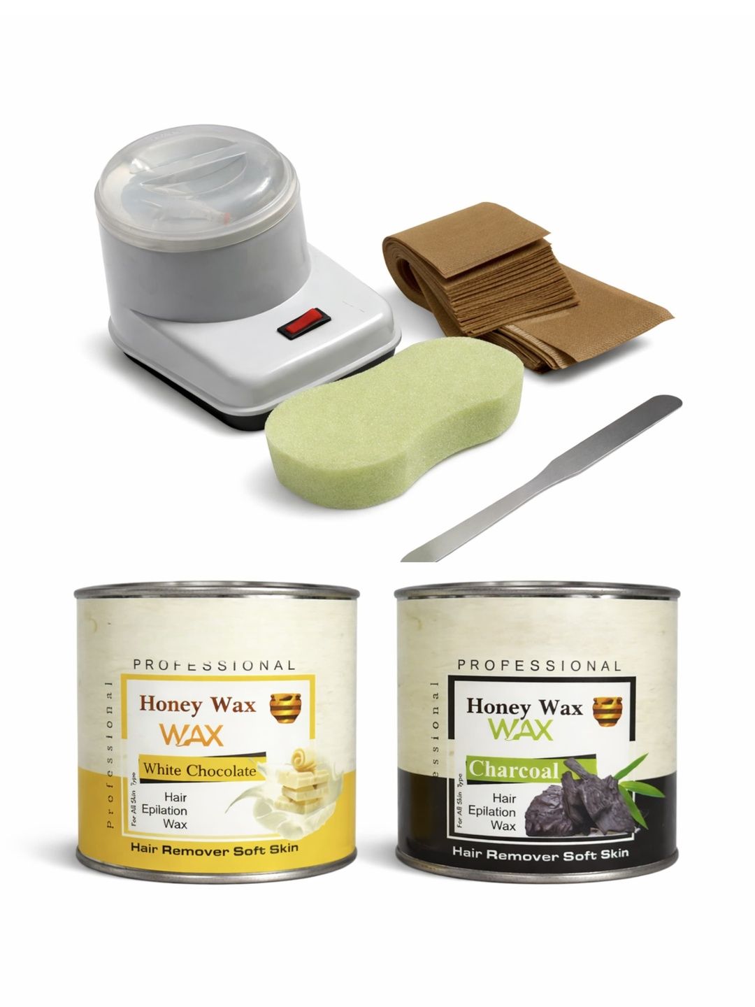 enica Set Of 2 Honey Wax Wax With Wax Heater, Knife, & Strips 50Pcs - 500 g Each-image-7
