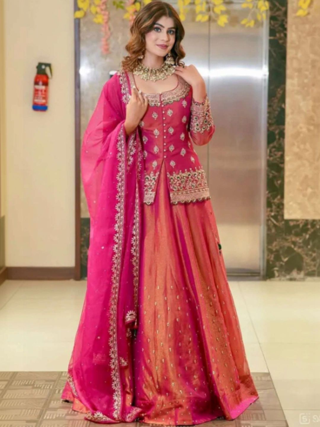 LEGEND WEAR Women Ethnic Motifs Embroidered Regular Kurta with Skirt & With Dupatta