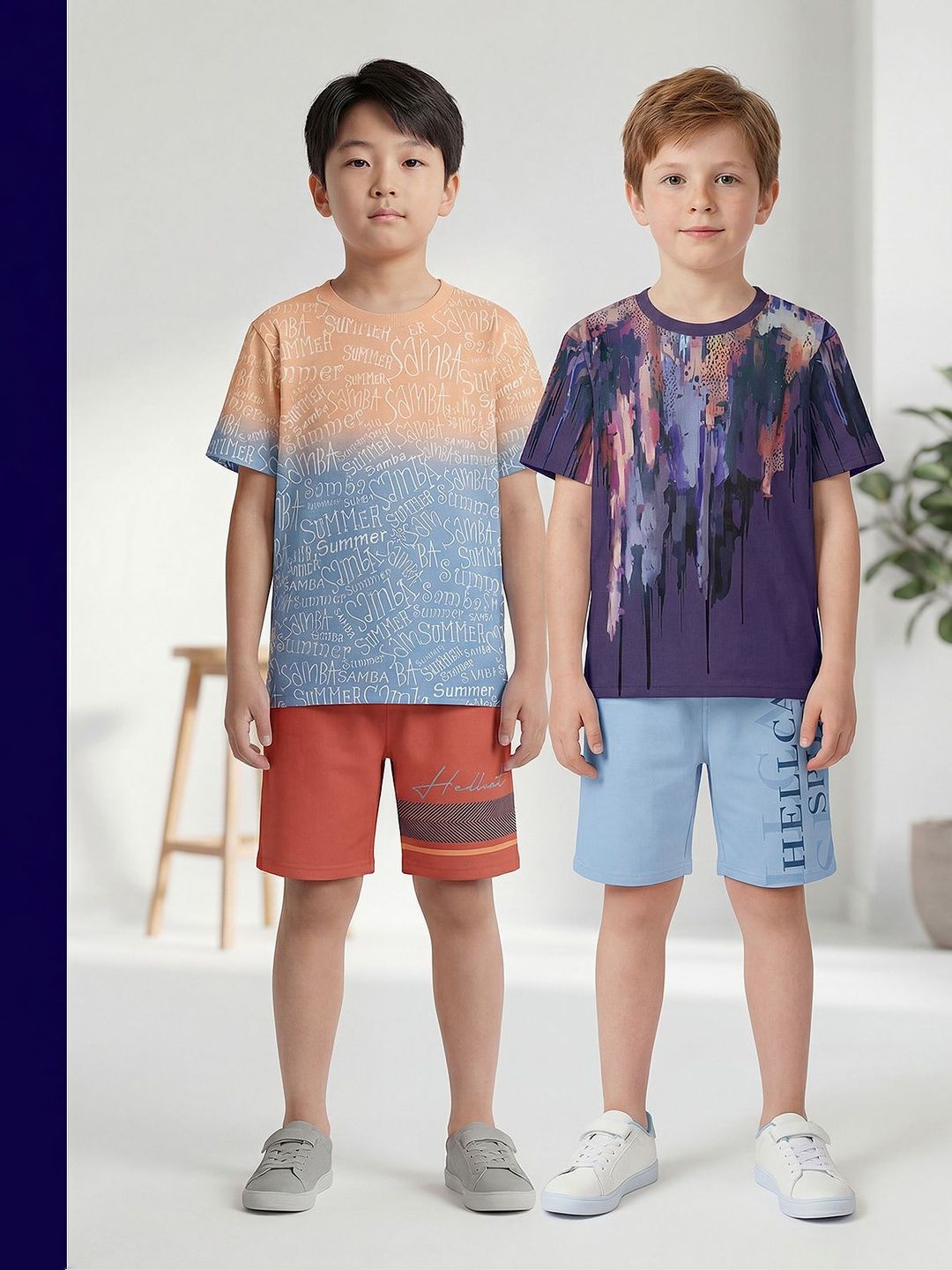 HELLCAT Boys Printed T-shirt with Shorts-image-37