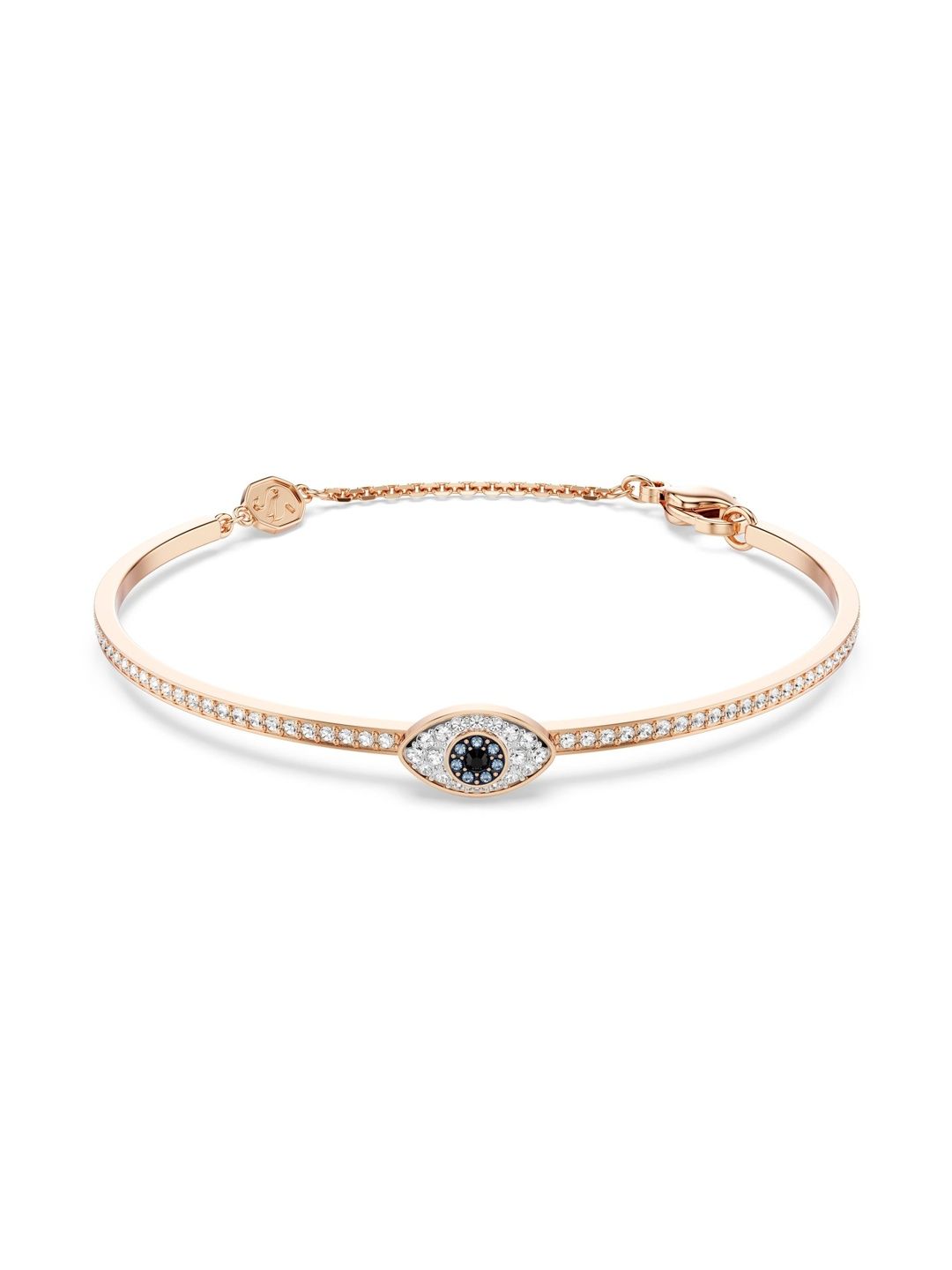 SWAROVSKI Rose Gold-Plated Crystals Bangle-Style Evil Eye Bracelet-picture-12