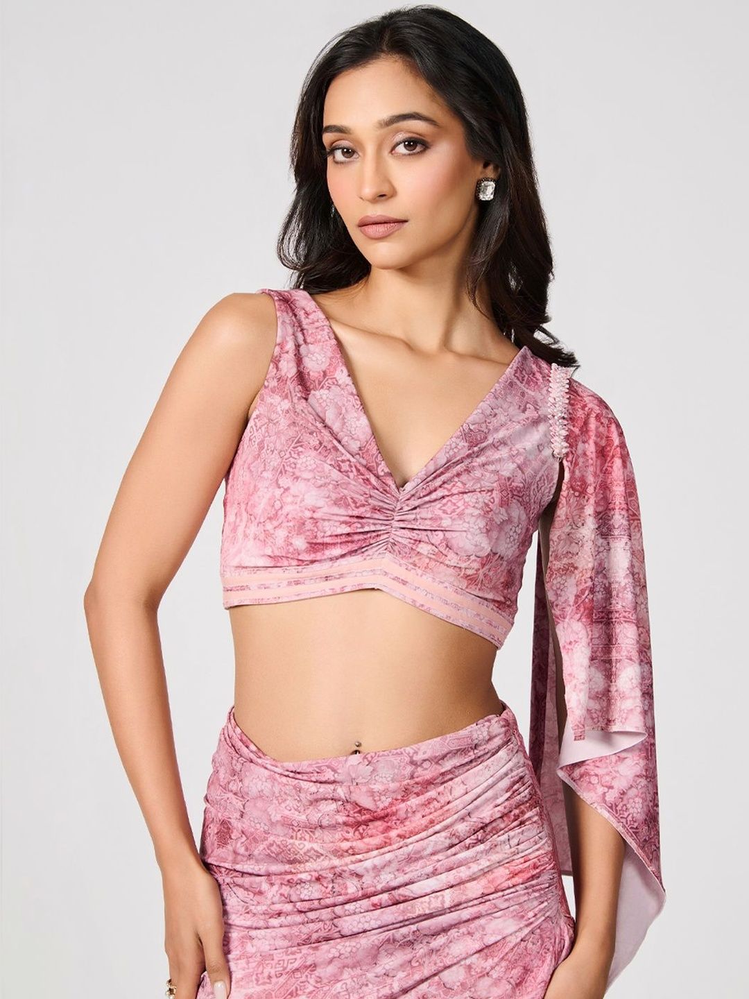 S&N by Shantnu Nikhil Print Flared Sleeve Crop Top-picture-35