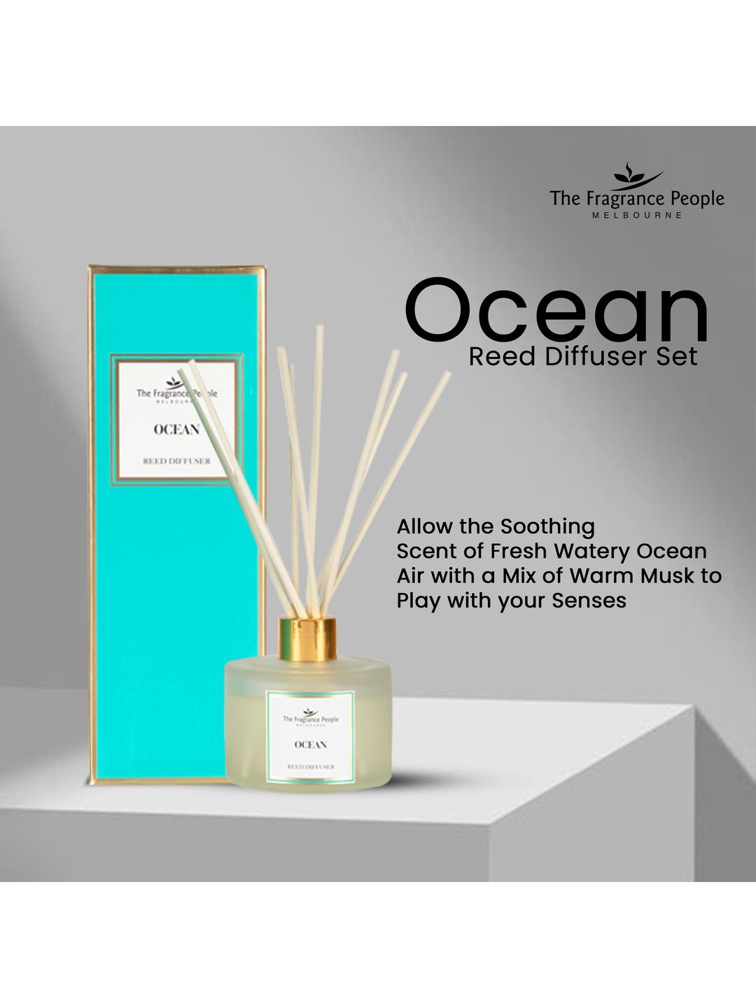 The Fragrance People Sea Green Ocean Breeze Reed Diffuser with 8 Sticks - 175 ml-image-9